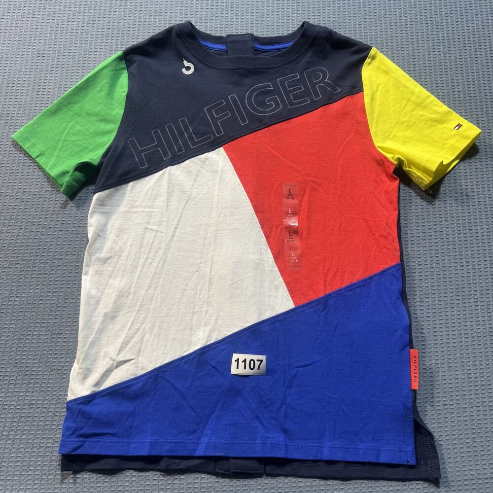 TOMMY HILFIGER MULTICOLOR‎ Boys Tee Sz L Pre-Owned Excellent